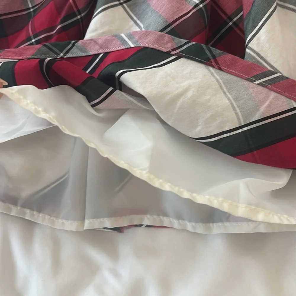 Girls Red Plaid Holiday Dress with Belt